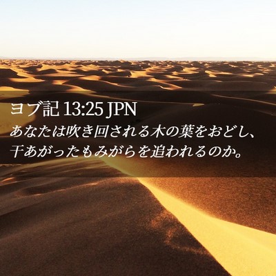 Picture 02 - ヨブ記 13:25 JPN - あなたは吹き回される木の葉をおど - Bible Verse Picture