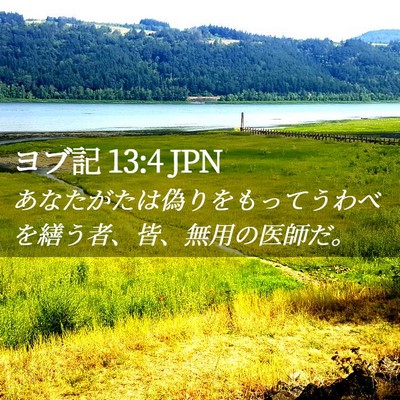 Picture 02 - ヨブ記 13:4 JPN - あなたがたは偽りをもってうわべを - Bible Verse Picture