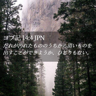 Picture 02 - ヨブ記 14:4 JPN - だれが汚れたもののうちから清いも - Bible Verse Picture
