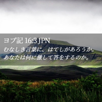 Picture 02 - ヨブ記 16:3 JPN - むなしき言葉に、はてしがあろうか - Bible Verse Picture