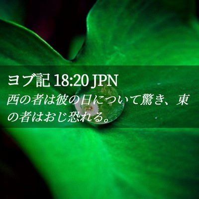 Picture 02 - ヨブ記 18:20 JPN - 西の者は彼の日について驚き、東の - Bible Verse Picture
