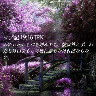 Picture 02 - ヨブ記 19:16 JPN - わたしがしもべを呼んでも、彼は答 - Bible Verse Picture