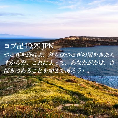 Picture 02 - ヨブ記 19:29 JPN - つるぎを恐れよ、怒りはつるぎの罰 - Bible Verse Picture