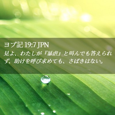 Picture 02 - ヨブ記 19:7 JPN - 見よ、わたしが『暴虐』と叫んでも - Bible Verse Picture