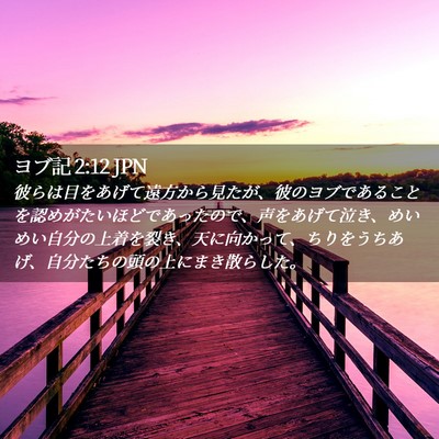 Picture 02 - ヨブ記 2:12 JPN - 彼らは目をあげて遠方から見たが、 - Bible Verse Picture