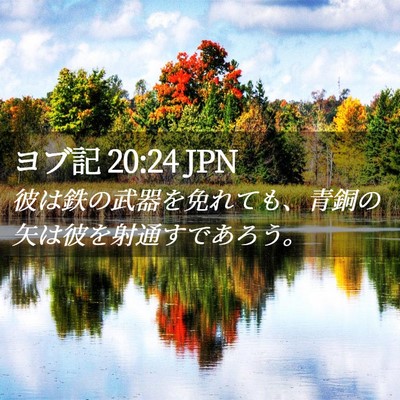 Picture 02 - ヨブ記 20:24 JPN - 彼は鉄の武器を免れても、青銅の矢 - Bible Verse Picture