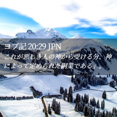 Picture 02 - ヨブ記 20:29 JPN - これが悪しき人の神から受ける分、 - Bible Verse Picture