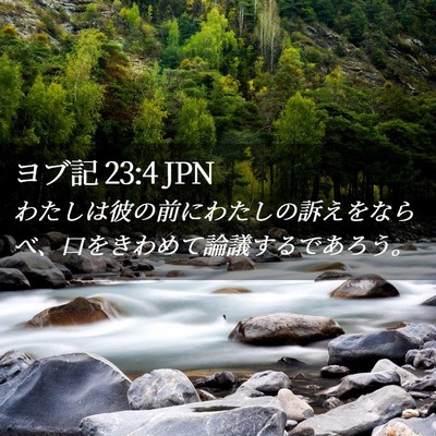 Picture 02 - ヨブ記 23:4 JPN - わたしは彼の前にわたしの訴えをな - Bible Verse Picture