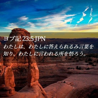 Picture 02 - ヨブ記 23:5 JPN - わたしは、わたしに答えられるみ言 - Bible Verse Picture