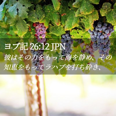 Picture 02 - ヨブ記 26:12 JPN - 彼はその力をもって海を静め、その - Bible Verse Picture