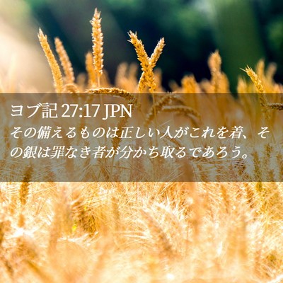 Picture 02 - ヨブ記 27:17 JPN - その備えるものは正しい人がこれを - Bible Verse Picture
