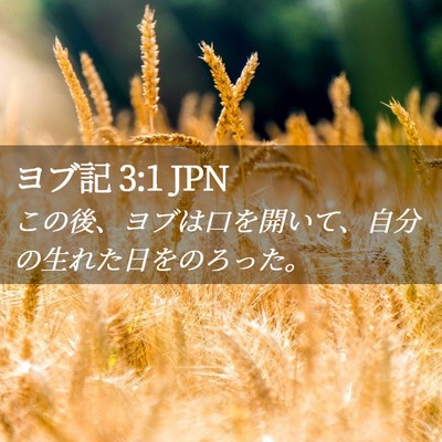 Picture 02 - ヨブ記 3:1 JPN - この後、ヨブは口を開いて、自分の - Bible Verse Picture