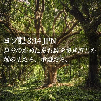 Picture 02 - ヨブ記 3:14 JPN - 自分のために荒れ跡を築き直した地 - Bible Verse Picture