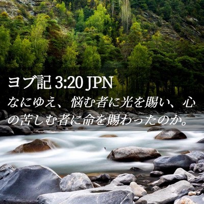 Picture 02 - ヨブ記 3:20 JPN - なにゆえ、悩む者に光を賜い、心の - Bible Verse Picture