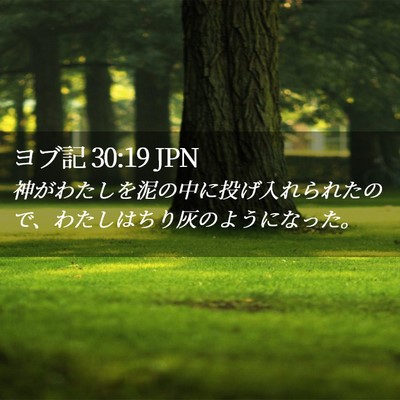 Picture 02 - ヨブ記 30:19 JPN - 神がわたしを泥の中に投げ入れられ - Bible Verse Picture