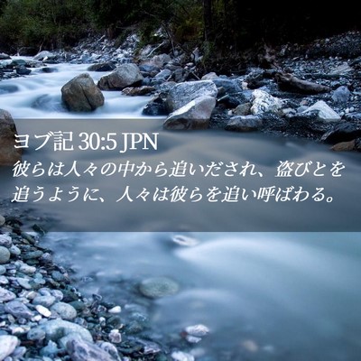 Picture 02 - ヨブ記 30:5 JPN - 彼らは人々の中から追いだされ、盗 - Bible Verse Picture