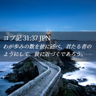 Picture 02 - ヨブ記 31:37 JPN - わが歩みの数を彼に述べ、君たる者 - Bible Verse Picture
