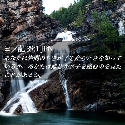 Picture 02 - ヨブ記 39:1 JPN - あなたは岩間のやぎが子を産むとき - Bible Verse Picture