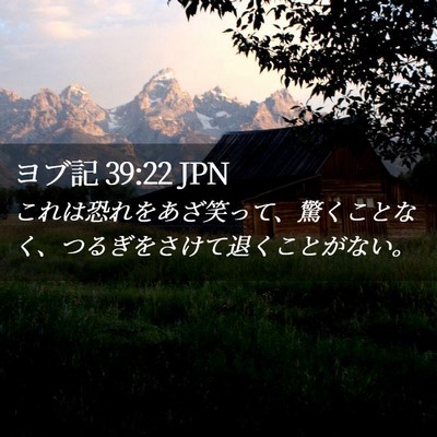 Picture 02 - ヨブ記 39:22 JPN - これは恐れをあざ笑って、驚くこと - Bible Verse Picture