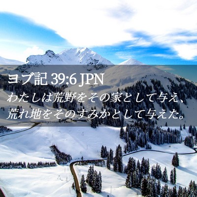 Picture 02 - ヨブ記 39:6 JPN - わたしは荒野をその家として与え、 - Bible Verse Picture