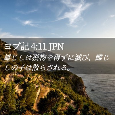 Picture 02 - ヨブ記 4:11 JPN - 雄じしは獲物を得ずに滅び、雌じし - Bible Verse Picture