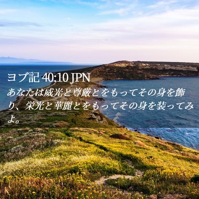 Picture 02 - ヨブ記 40:10 JPN - あなたは威光と尊厳とをもってその - Bible Verse Picture