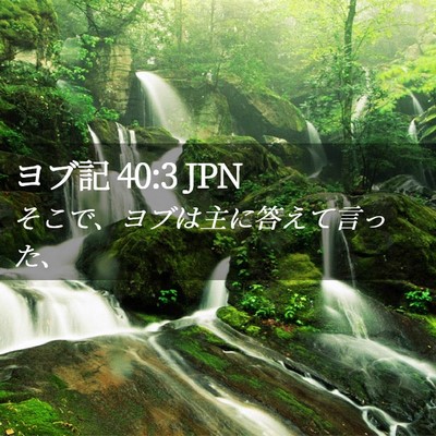 Picture 02 - ヨブ記 40:3 JPN - そこで、ヨブは主に答えて言った、 - Bible Verse Picture