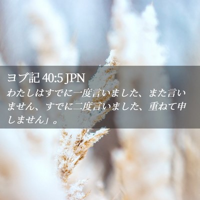 Picture 02 - ヨブ記 40:5 JPN - わたしはすでに一度言いました、ま - Bible Verse Picture