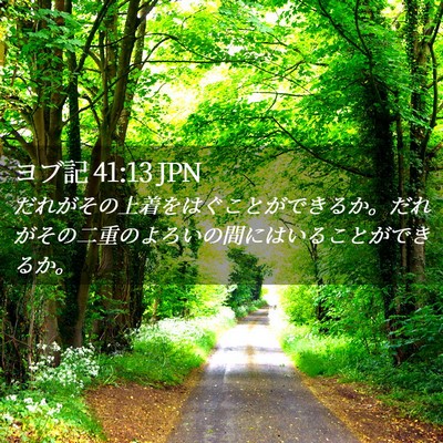 Picture 02 - ヨブ記 41:13 JPN - だれがその上着をはぐことができる - Bible Verse Picture