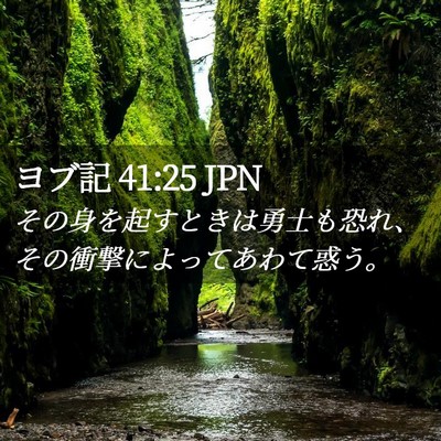 Picture 02 - ヨブ記 41:25 JPN - その身を起すときは勇士も恐れ、そ - Bible Verse Picture