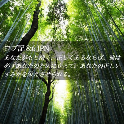 Picture 02 - ヨブ記 8:6 JPN - あなたがもし清く、正しくあるなら - Bible Verse Picture
