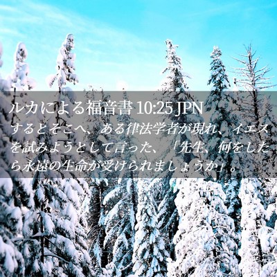 Picture 02 - ルカによる福音書 10:25 JPN - するとそこへ、ある律法学者が現れ - Bible Verse Picture