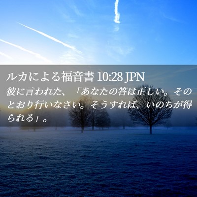 Picture 02 - ルカによる福音書 10:28 JPN - 彼に言われた、「あなたの答は正し - Bible Verse Picture