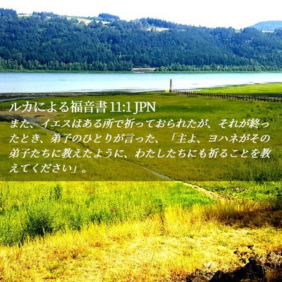 Picture 02 - ルカによる福音書 11:1 JPN - また、イエスはある所で祈っておら - Bible Verse Picture