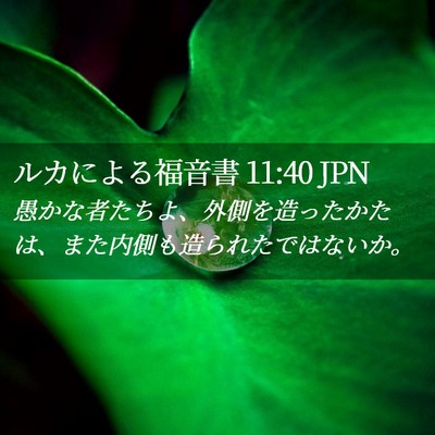 Picture 02 - ルカによる福音書 11:40 JPN - 愚かな者たちよ、外側を造ったかた - Bible Verse Picture
