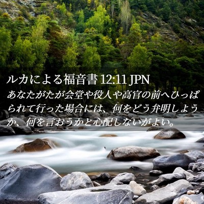 Picture 02 - ルカによる福音書 12:11 JPN - あなたがたが会堂や役人や高官の前 - Bible Verse Picture