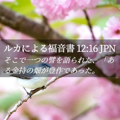 Picture 02 - ルカによる福音書 12:16 JPN - そこで一つの譬を語られた、「ある - Bible Verse Picture