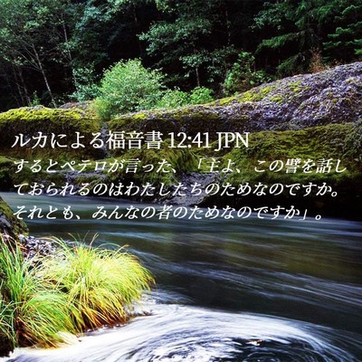 Picture 02 - ルカによる福音書 12:41 JPN - するとペテロが言った、「主よ、こ - Bible Verse Picture
