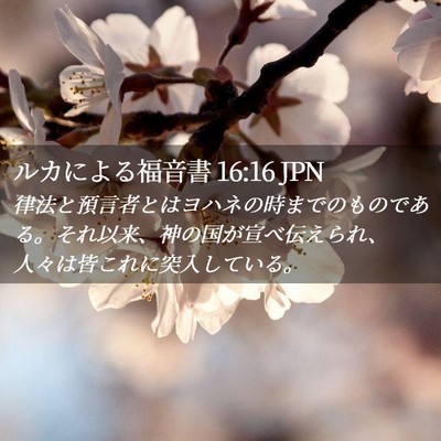 Picture 02 - ルカによる福音書 16:16 JPN - 律法と預言者とはヨハネの時までの - Bible Verse Picture