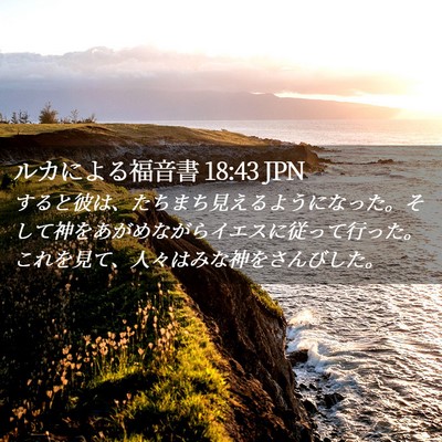 Picture 02 - ルカによる福音書 18:43 JPN - すると彼は、たちまち見えるように - Bible Verse Picture
