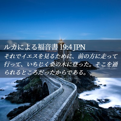 Picture 02 - ルカによる福音書 19:4 JPN - それでイエスを見るために、前の方 - Bible Verse Picture