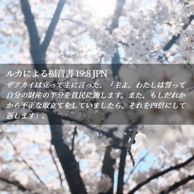 Picture 02 - ルカによる福音書 19:8 JPN - ザアカイは立って主に言った、「主 - Bible Verse Picture