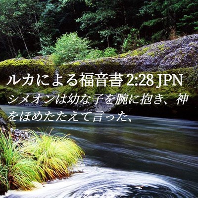 Picture 02 - ルカによる福音書 2:28 JPN - シメオンは幼な子を腕に抱き、神を - Bible Verse Picture