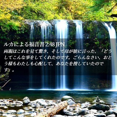 Picture 02 - ルカによる福音書 2:48 JPN - 両親はこれを見て驚き、そして母が - Bible Verse Picture