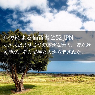 Picture 02 - ルカによる福音書 2:52 JPN - イエスはますます知恵が加わり、背 - Bible Verse Picture