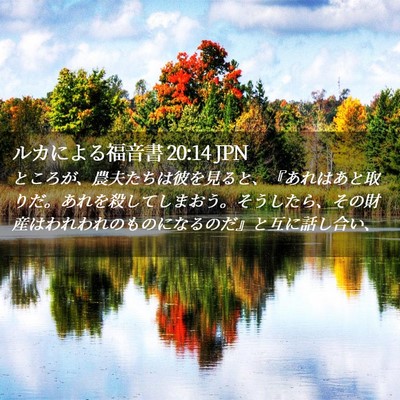 Picture 02 - ルカによる福音書 20:14 JPN - ところが、農夫たちは彼を見ると、 - Bible Verse Picture