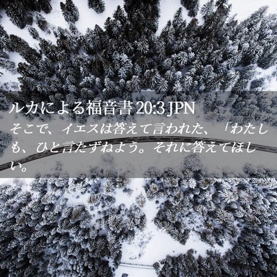 Picture 02 - ルカによる福音書 20:3 JPN - そこで、イエスは答えて言われた、 - Bible Verse Picture