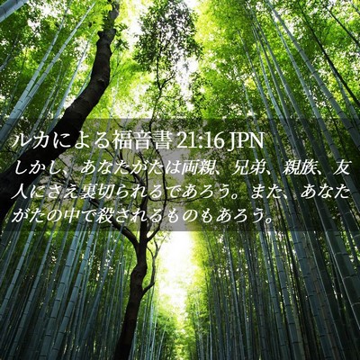 Picture 02 - ルカによる福音書 21:16 JPN - しかし、あなたがたは両親、兄弟、 - Bible Verse Picture