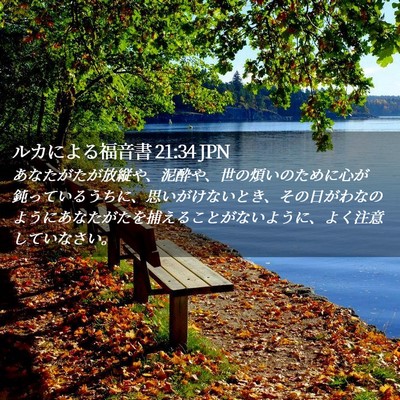 Picture 02 - ルカによる福音書 21:34 JPN - あなたがたが放縦や、泥酔や、世の - Bible Verse Picture