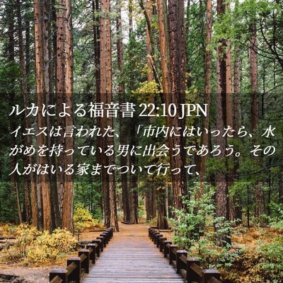 Picture 02 - ルカによる福音書 22:10 JPN - イエスは言われた、「市内にはいっ - Bible Verse Picture